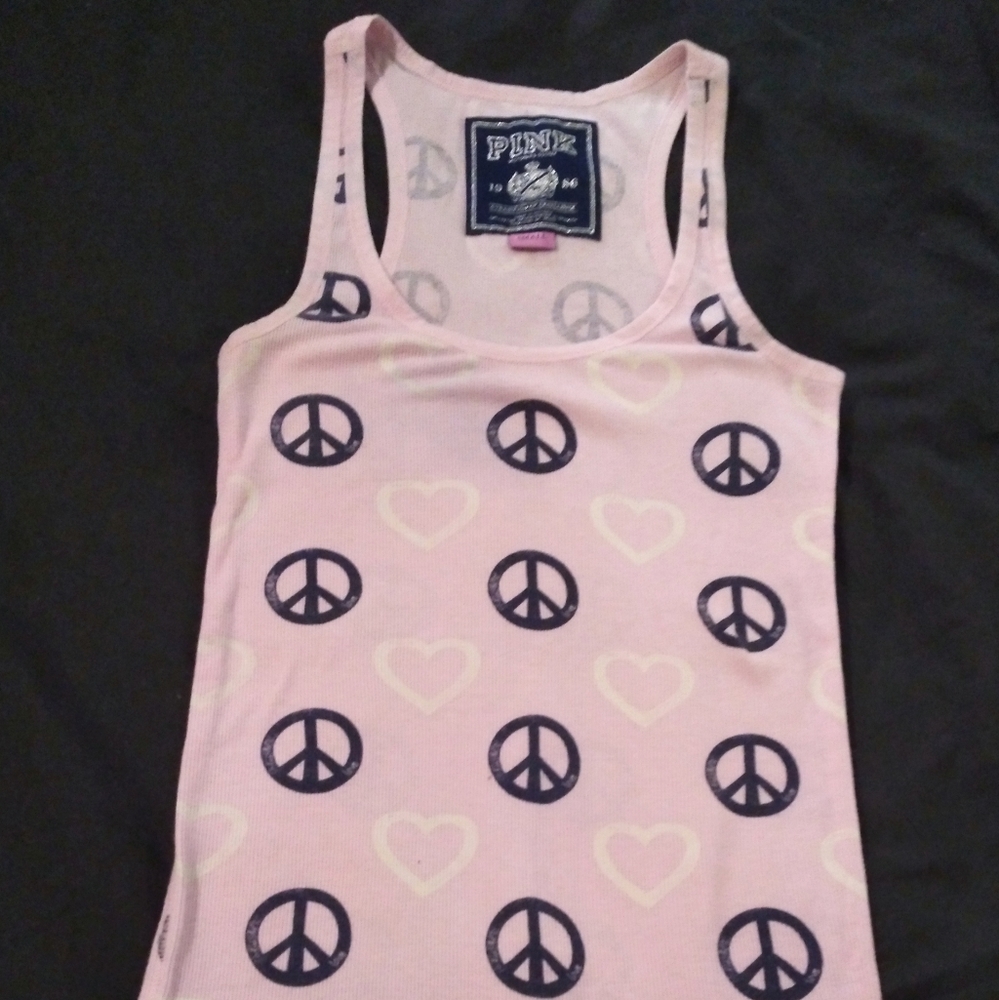 PINK VS Ribbed Racer Back Tank